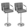 Upholstered Swivel Bar Stool Set of 2 Counter Chairs Armchairs Height Adjustable