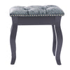 Vintage Vlevet Dressing Table Stool Makeup Chair Soft Padded Cushion Piano Seat