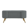 Curly Velvet Faux Fur Bench Padded Footstool Entryway Seat with Gold Metal Legs