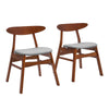 2x Wooden Frame Dining Chairs Cushion Padded Seat Curved Back Kitchen Furniture