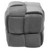 Velvet Ottoman Bedding Footrest Upholstered Pouffe Stool Footstool Bench Grey UK
