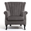 Occasional Chesterfield Velvet Lounge Armchair Wing Back Single Chair Home UK