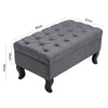 80cm Fabric Linen Padded Seat Stool Coffee Table Sofa Ottoman Footstool Bench