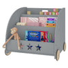 Children Bookshelf Kids Bookcase Bedroom Playroom Toy Storage Rack with Wheels