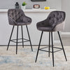 2 PCS Bar Stools Velvet Padded Seat ＆ Armrest Salon Lounge chairs Luxury Kitchen