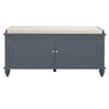 2-Door Storage Ottoman Stool Hallway Window Seat Wooden Shoe Bench with Cushion