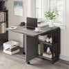 Drop Leaf Folding Dining Table 127cm w/Storage Shelves,Lockable Casters Rolling