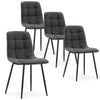 4X Dining Chairs Faux Leather Padded Seat Metal Legs Dining Room
