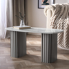 Coffee Table Wooden Ribbed Frame Small Centre Table Living Room Office