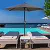 Garden Patio Parasol Sun Shade UV Protection Umbrella Steel Tilting Crank Handle