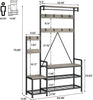 Coat Rack Hall Tree w/ Bench Hook Shoe Storage Coat Entryway Organizer Storage