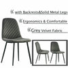 2/4/6 Dining Chairs Set Velvet Faux Suede Leather Padded Seat Metal Leg Grey New