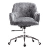 Adjustable Swivel Computer Desk Chair Armchair Office Crushed Velvet Padded Seat