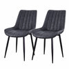 2 Pcs Faux Leather PU Padded Dining Chairs Kitchen Dining Room Chair Set Family