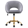Oval Velvet Office Chair Home Study Armchair Adjustable Seat Breathable Backrest