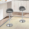2x PU Leather Round Bar Stool Adjustable Swivel Pub Chair with Back Home Kitchen