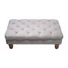 Large Footstool Chesterfield Button Seat Bench Chair Ottoman Pouffe Stool Wooden