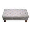Long Tufted Bench Table Velvet Upholstered Bedroom Ottoman Footstool Kids Chair