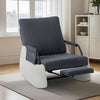 Upholstered Plush Rocking Recliner Accent Reading Chair w/ Footrest Side Pocket
