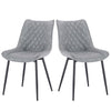 2x Dining Chairs w/ Linen Padded Seat Backrest Lounge Kitchen Living Room Chairs