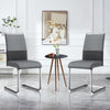 Dining Chairs Set of 2 Faux Leather with Stylish Chrome Cantilever Metal Frame