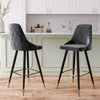 2pcs Upholstered Bar Stools High Seat Kitchen Breakfast Dining Counter Chairs