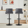 2Pcs Bar Stool Velvet Padded Swivel Gas Lift Breakfast Chair With Metal Base