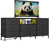 8 Fabric Drawers, Metal Frame Storage Cabinet with Wood Top for Living Room
