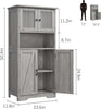 Freestanding Pantry Storage Cabinet w/Glass Doors,Adjustable Shelves,Tall Cupboa