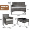 4 Piece Rattan Garden Furniture Set Table Chairs Sofa Wicker Outdoor Patio Set