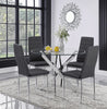 100cm Round Glass 4 Seater Dining Table and Chairs for Kitchen & Dining Room