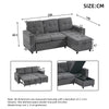 L-Shaped Pull Out Sofa Bed with Storage Corner Couch with USB, LED, Cup Holders