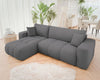 Corner Sofa Bed with Storage Universal Corner Side Cream Velvet Fabric FURYN