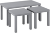 Nesting Tables Wooden Space Saving Coffee Side Table Set of 3 Rustic Brown Large