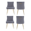 4PCs Viviana Velvet Dining Chairs w/Gold Legs & Ring Handle – Modern Accent