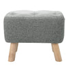 Small Pouf Pouffe Seat Footstool Fabric Linen Sofa Footrest w/ Storage Pocket
