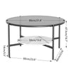 Large Round Coffee Table Marble Glass Accent Table Studio Apartment Essentials