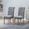 2/4/6x Fabric Button Tufted Dining Chairs Upholstered Kitchen Dining Room Grey