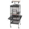 Medium Large Bird Cage Iron Birdcage Playtop Perch Stand Bottom Tray + 4 Roller