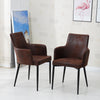 Set of 2 Faux Leather/Suede Dining Chairs Metal Legs Reception Restaurant Chair