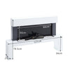 FIREPLACE WHITE MANTEL WALL MOUNTED ELECTRIC FIRE GLASS LED FLAME HEATER 51 52''
