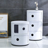 Stackable Round Box Plastic Storage Cabinet 2-5 Shelves with Hole/Knob Handle UK