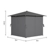 3 x 3 m Large Aluminium Pergola Patio Gazebo with Retractable Shade Canopy