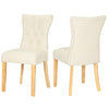 2/4pcs PU Leather High Back Seat Dining Room Restaurant Chairs Set Wooden Legs