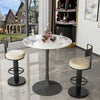 FATIVO 100cm Tall Marble Tulip Dining Table Round Bar Coffee Table Casual Studio