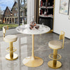 FATIVO 100cm Tall Marble Tulip Dining Table Round Bar Coffee Table Casual Studio