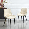 Set of 2 Faux Leather/Suede Dining Chairs Metal Legs Reception Restaurant Chair