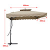 2.5m Home Garden Sun Shade Umbrella Outdoor Patio Square Parasol Cantilever Base