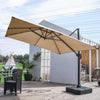 Patio Parasol Base Sets Offset Cantilever Umbrella Sun Shade Rainproof Canopy