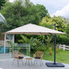 Patio Parasol Base Sets Offset Cantilever Umbrella Sun Shade Rainproof Canopy